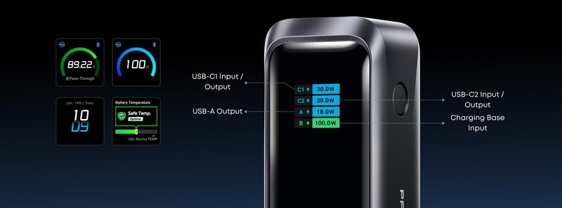 Универсальная мобильная батарея Anker Prime 20000mAh 220W Black (A110BH11)