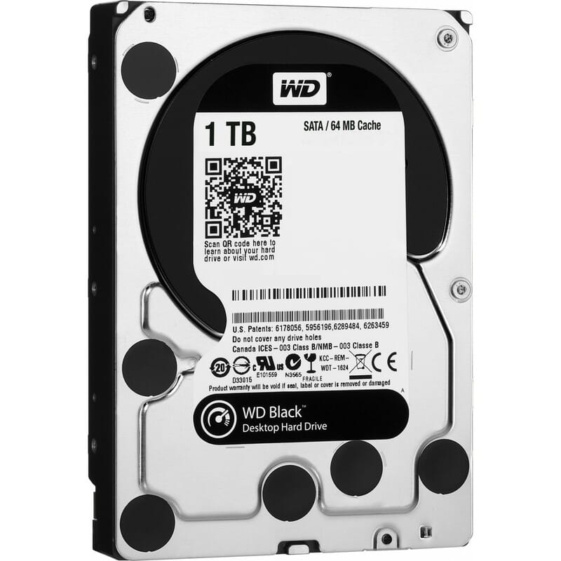 Накопичувач HDD SATA 1.0TB WD Black 7200rpm 64MB (WD1003FZEX)