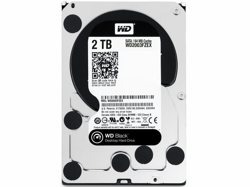 Накопитель HDD SATA 2.0TB WD Black 7200rpm 64MB (WD2003FZEX)