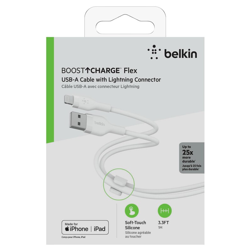 Кабель Belkin USB-A - Lightning (M/M), 1 м, White (CAA008BT1MWH)
