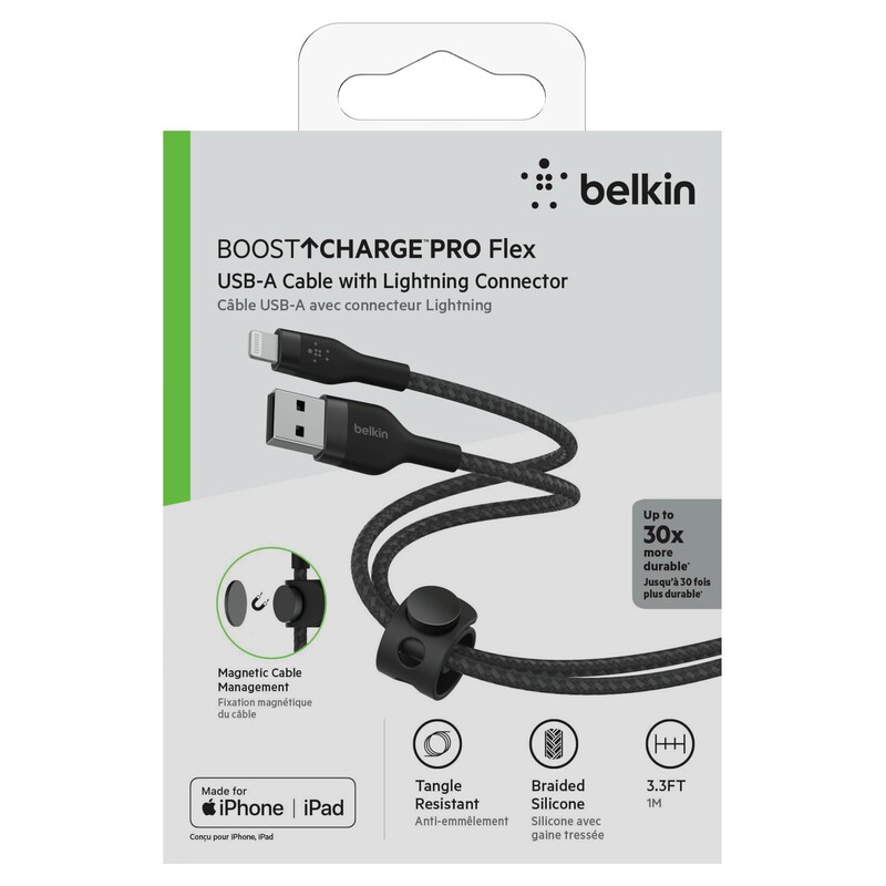 Кабель Belkin USB-A - Lightning (M/M), 1 м, Black (CAA010BT1MBK)