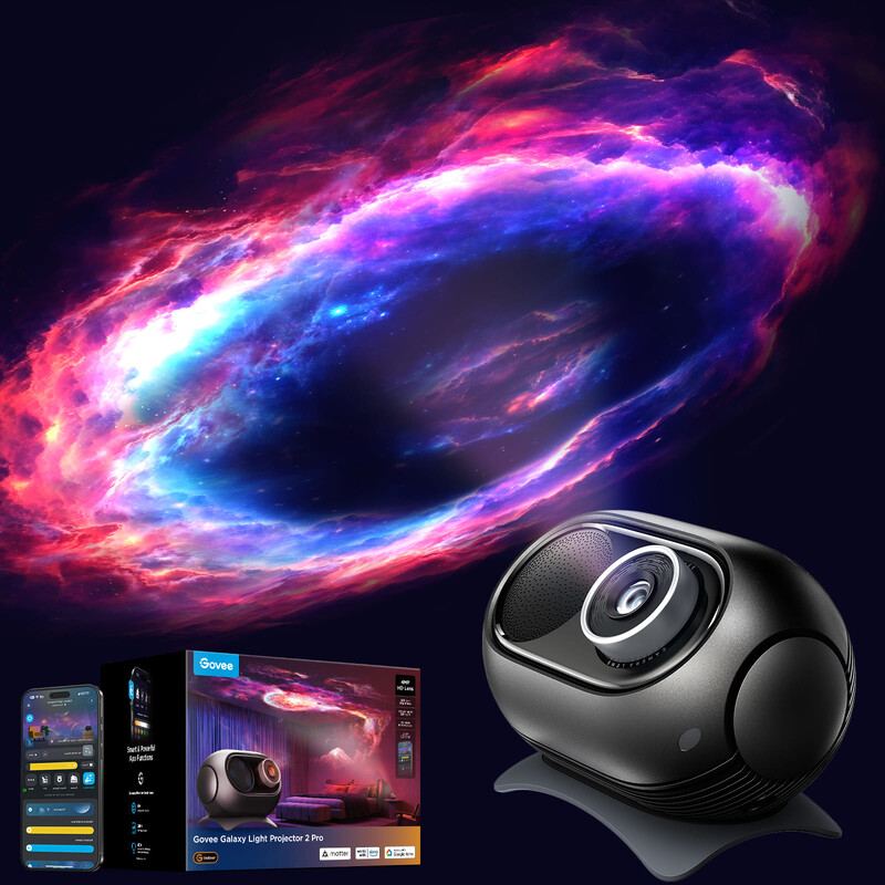 Лазерний нічник-проектор зоряного неба Govee H609D Galaxy Light Projector 2 Pro Black (H609D311)