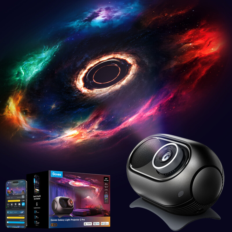 Лазерний нічник-проектор зоряного неба Govee H609D Galaxy Light Projector 2 Pro Black (H609D311)