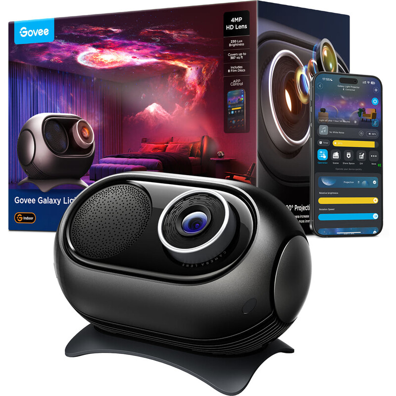Лазерний нічник-проектор зоряного неба Govee H609D Galaxy Light Projector 2 Pro Black (H609D311)