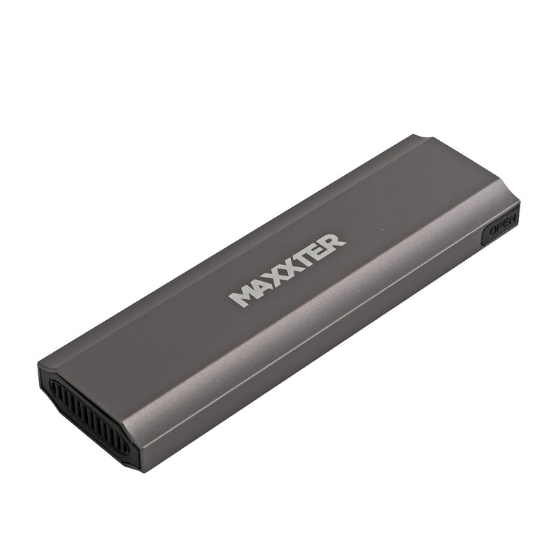 Внешний карман Maxxter M.2 NVMe PCIe, USB 3.1 Type-C Gen2, Metal, Black (EHDE-2280S-02)