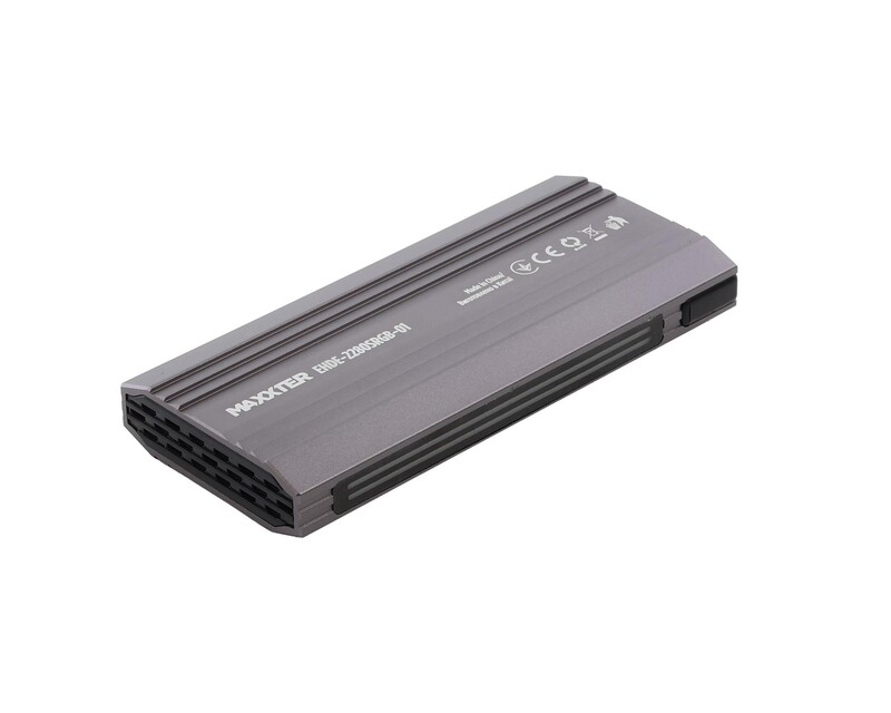 Внешний карман Maxxter M.2 NVMe PCIe, USB 3.1 Type-C Gen2, RGB, Metal, Black (EHDE-2280SRGB-01)
