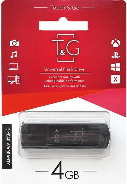 Флеш-накопитель USB 4GB T&G 011 Classic Series Black (TG011-4GBBK)