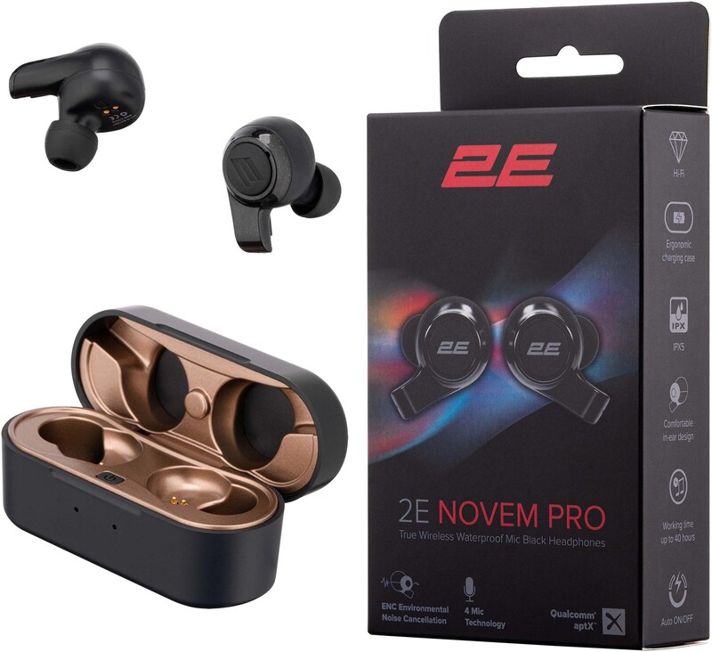 Bluetooth-гарнітура 2E Novem Pro Black (2E-EBTWNPBK)