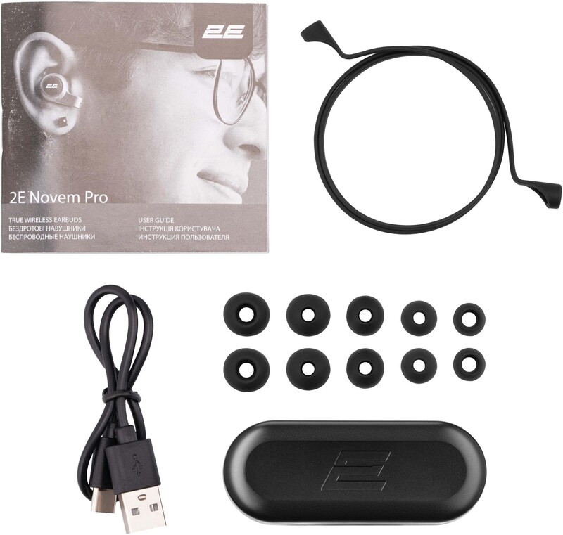 Bluetooth-гарнітура 2E Novem Pro Black (2E-EBTWNPBK)