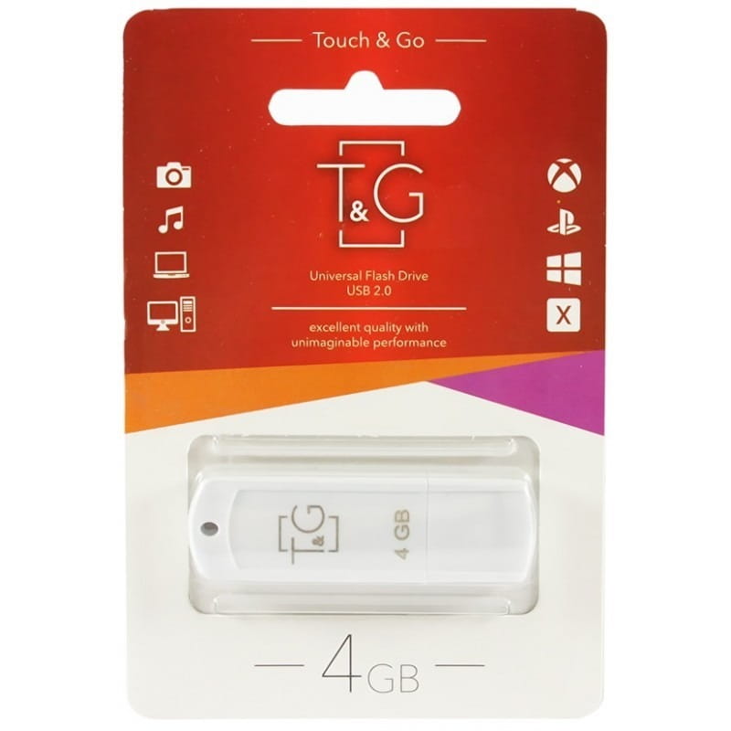 Флеш-накопичувач USB 4GB T&G 011 Classic Series White (TG011-4GBWH)