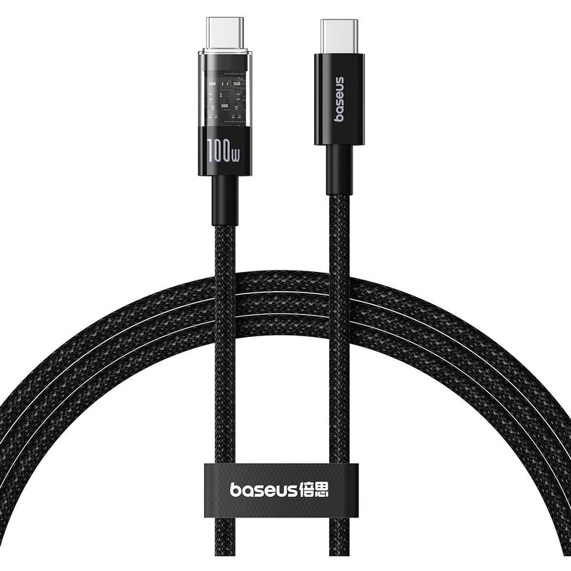 Кабель Baseus Gem Fast-Charging USB Type-C - USB Type-C (M/M), 100W, 1 м Black