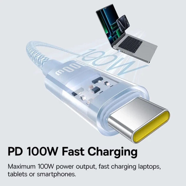 Кабель Baseus Gem Fast-Charging USB Type-C - USB Type-C (M/M), 100W, 1 м Blue