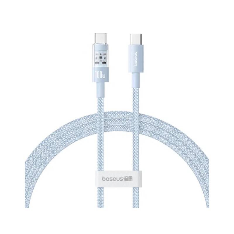 Кабель Baseus Gem Fast-Charging USB Type-C - USB Type-C (M/M), 100W, 1 м Blue