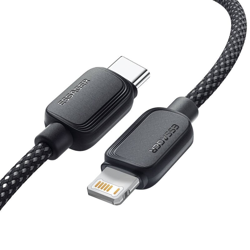 Кабель Essager Breeze USB Type-C - Ligthning (M/M), 20W, 1 м Black (EXCTL-WL01-P)
