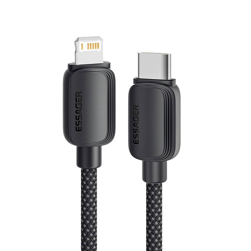 Кабель Essager Breeze USB Type-C - Ligthning (M/M), 20W, 1 м Black (EXCTL-WL01-P)