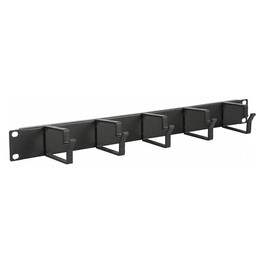 Організатор кабелю Mirsan 19" 1U 5 кілець, RAL 9005 (MR.OKB1U19.01)