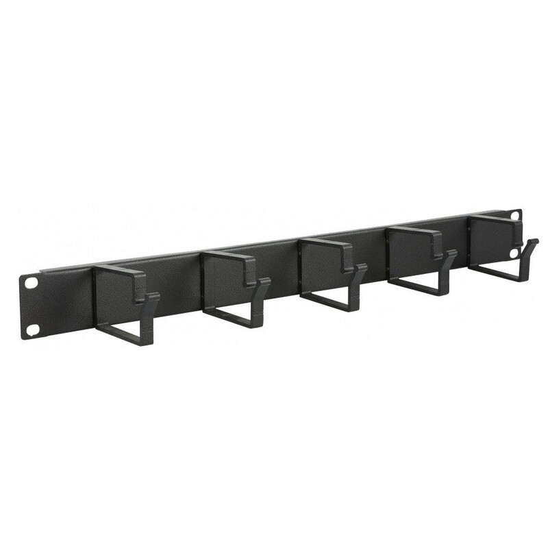 Организатор кабеля Mirsan 19" 1U 5 колец, RAL 9005 (MR.OKB1U19.01)