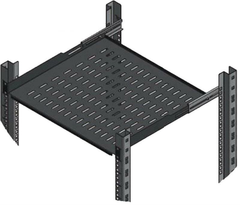 Полка регулируемая Mirsan 19" 1U 450-540, RAL 9005 (MR.HRM1U45.01)