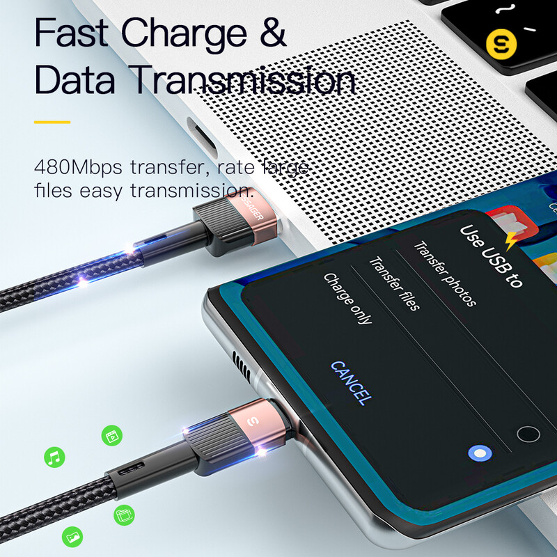 Кабель Essager Star USB - USB Type-C (M/M), 66W, 1 м Black (EXCT-XC01)