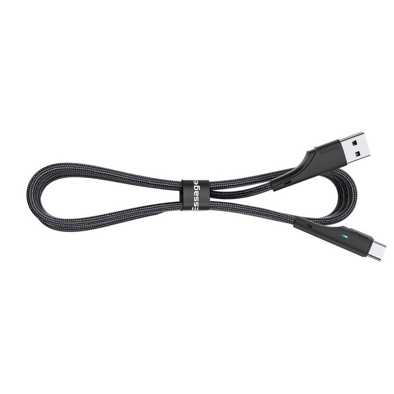 Кабель Essager Rousseau USB - USB Type-C (M/M), 1 м Black (EXCT-LS01)