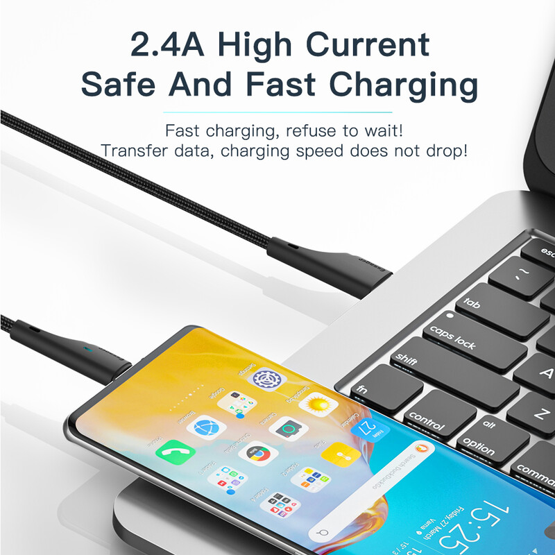 Кабель Essager Rousseau USB - Lightning (M/M), 1 м Black (EXCL-LS01)