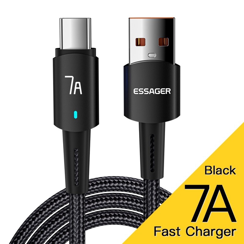 Кабель Essager Sunset USB - USB Type-C (M/M), 100W, 1 м Black (EXC7A-CG01-P)
