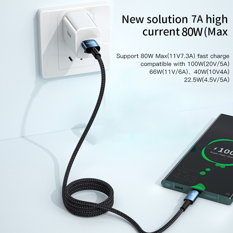 Кабель Essager Sunset USB - USB Type-C (M/M), 100W, 1 м Black (EXC7A-CG01-P)