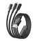 Фото - Кабель Essager Simple 3 in 1 USB - MicroUSB+USB Type-C+Lightning (M/M), 100W, 1.2 м Black (EXCMTL-JJ01-P) | click.ua