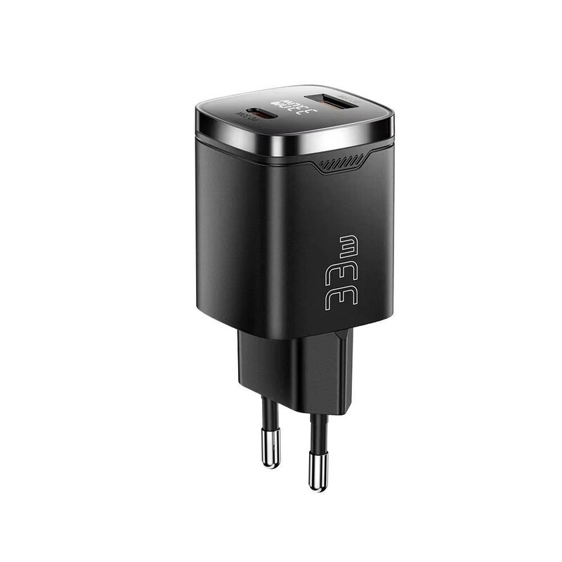 Сетевое зарядное устройство Essager Gamet 33W GaN Digital Display A+C Black (ECT33W-GMB01-Z)