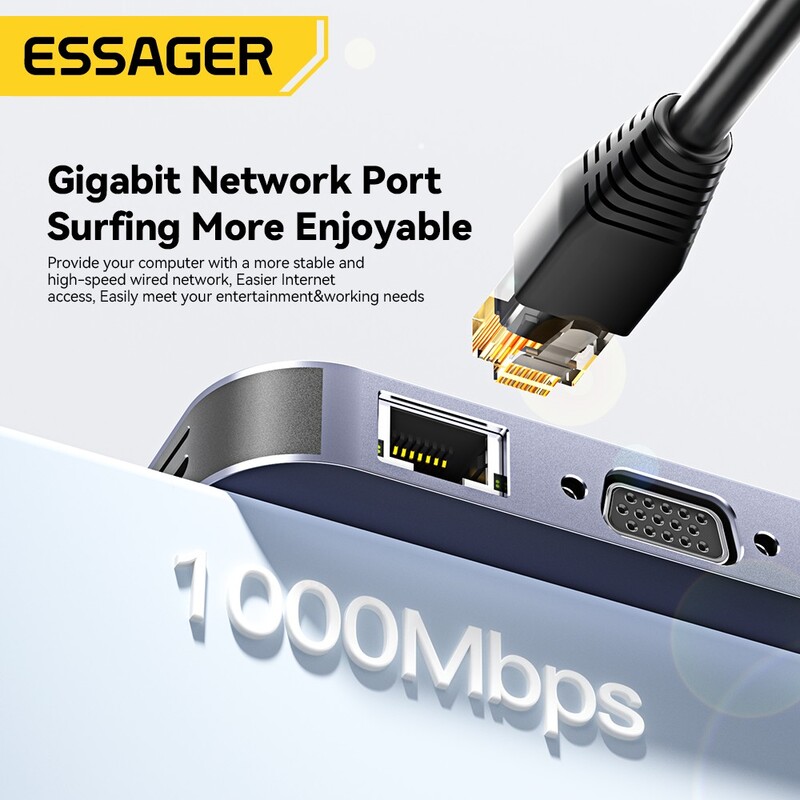 USB-хаб Essager Marble Harp 11 in 1 USB-C Hub (EHB11-FQ0G-Z)