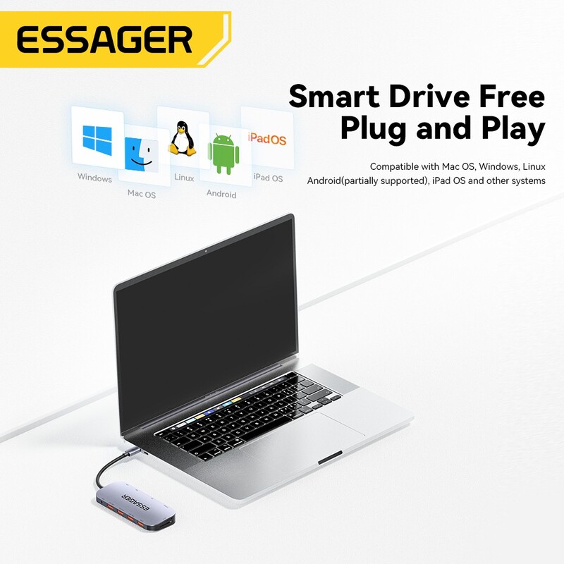 USB-хаб Essager Marble Harp 11 in 1 USB-C Hub (EHB11-FQ0G-Z)