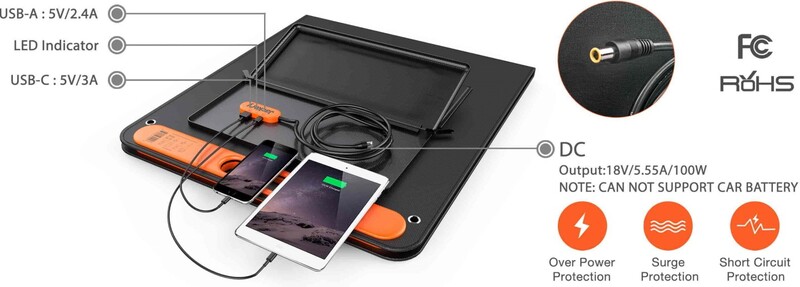 Портативная солнечная панель Jackery SolarSaga 100W (21-0002-000059)