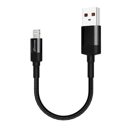 Photos - Cable (video, audio, USB) Grand-X Кабель  USB - Lightning , Cu, Power Bank, 0.2 м, Black (FM-20L (M/M)