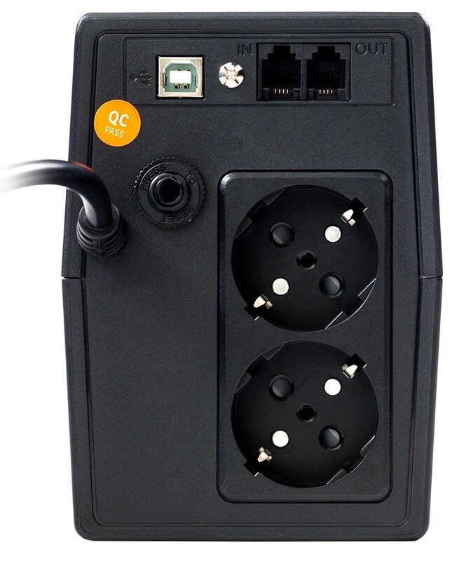 Джерело безперебійного живлення NJOY Horus Plus 600 (PWUP-LI060H1-AZ01B) Lin.int., AVR, 2 x евро, USB, LCD, пластик