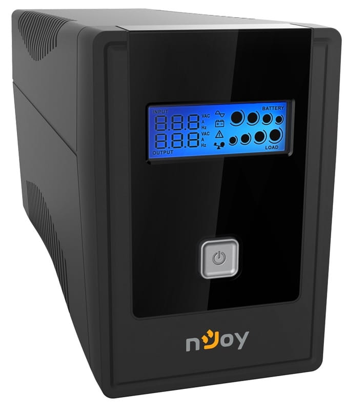 ИБП NJOY Cadu 650 (UPCMTLS665TCAAZ01B), Lin.int., AVR, 2 x Schuko, USB, LCD, пластик