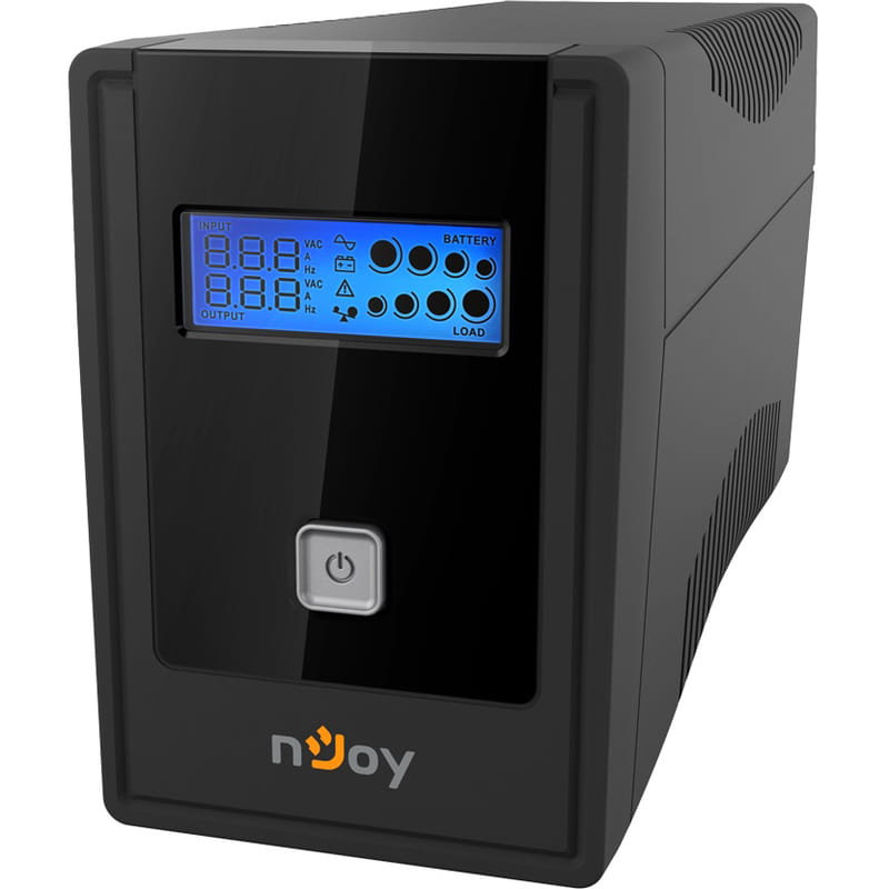 ИБП NJOY Cadu 650 (UPCMTLS665TCAAZ01B), Lin.int., AVR, 2 x Schuko, USB, LCD, пластик