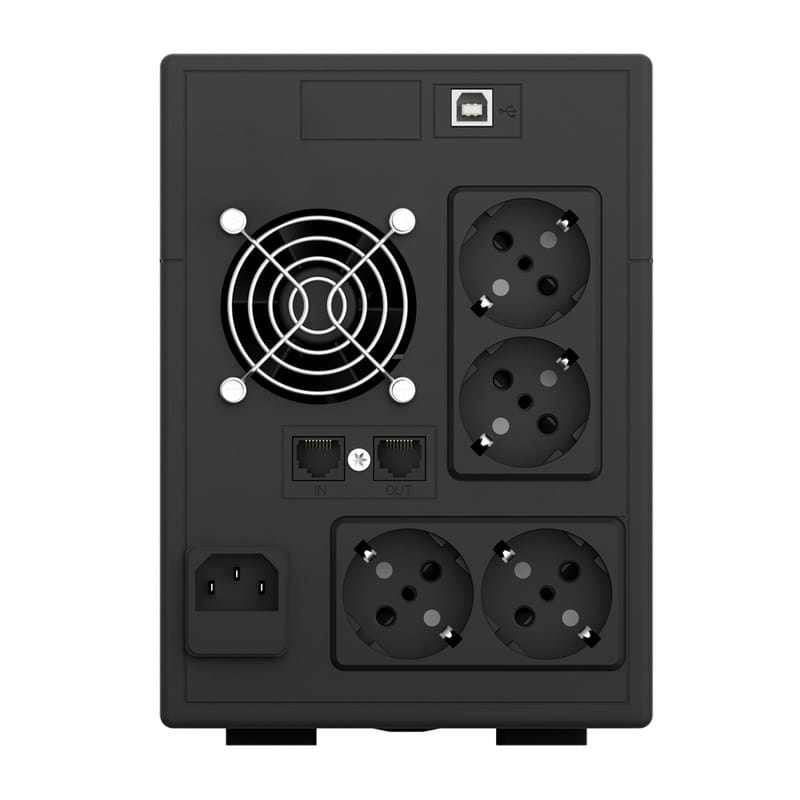ИБП NJOY Cadu 2000 (UPCMTLS620HCAAZ01B), Lin.int., AVR, 4 x Schuko, USB, LCD, пластик