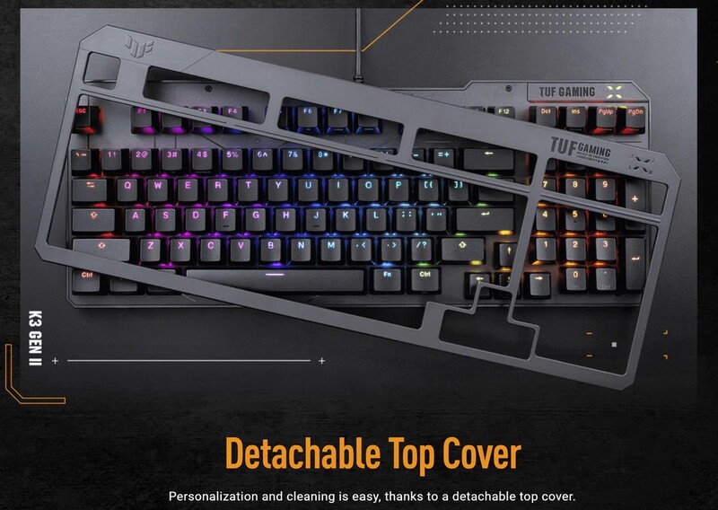 Клавiатура Asus TUF Gaming K3 Gen II Opti-Mech RGB 97key Switches ABS Black (90MP0390-BKMA00)_promo