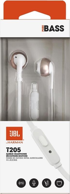 Гарнiтура JBL T205 Rose Gold (JBLT205RGD)