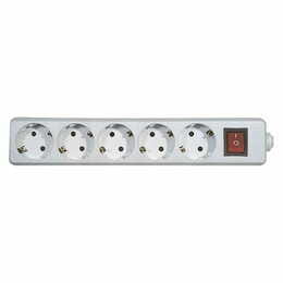 Колодка удлинителя Emos (P1520) с выключателем, 5 розеток White