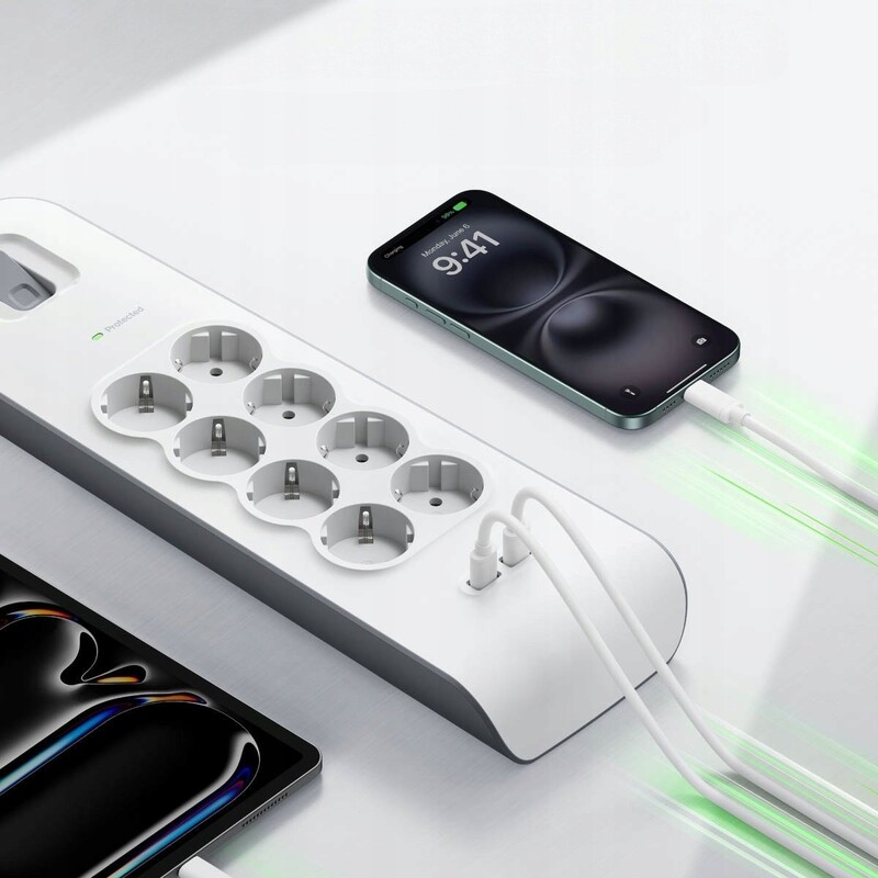 Фільтр живлення Belkin Surge Protectors 8 розеток, 2 USB, 2 м, White (BSV804VF2M-V2)