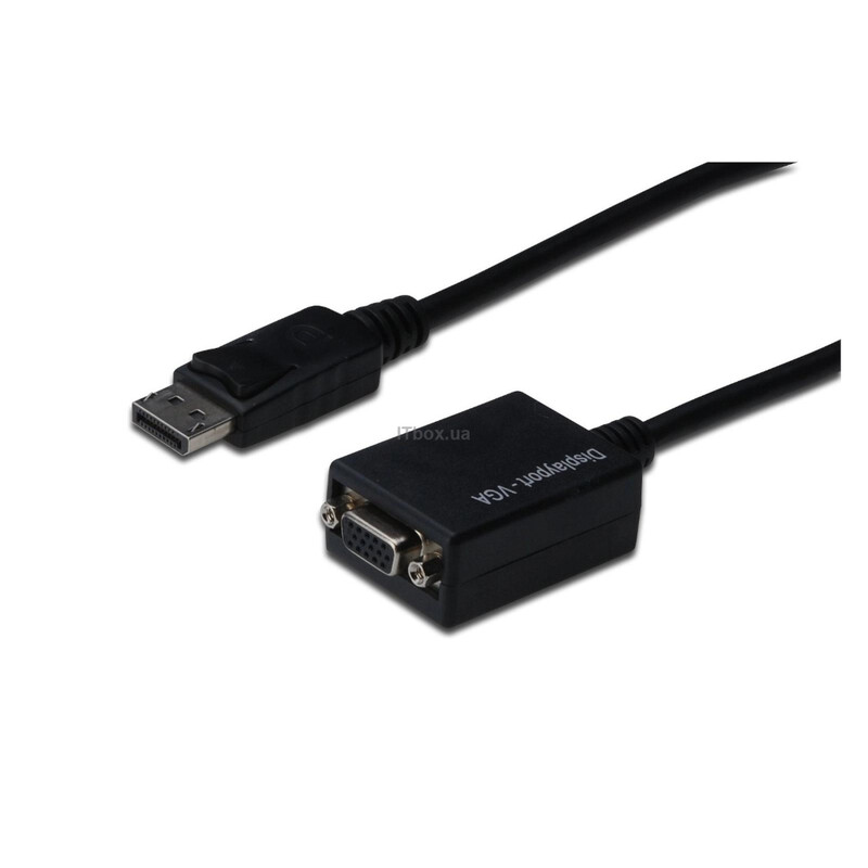 Адаптер Digitus DisplayPort - VGA (M/M) 0.15м, Black (AK-340403-001-S)