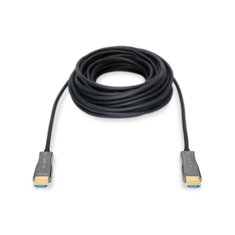 Кабель Digitus HDMI - HDMI (M/M), UHD 4K, AOC hybrid-fiber, 15 м, Black (AK-330125-150-S)