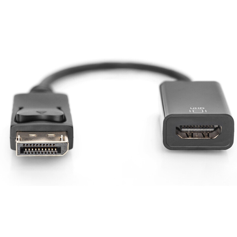 Адаптер Digitus DisplayPort - HDMI (M/F), UHD, 0.2 м, Black (AK-340415-002-S)