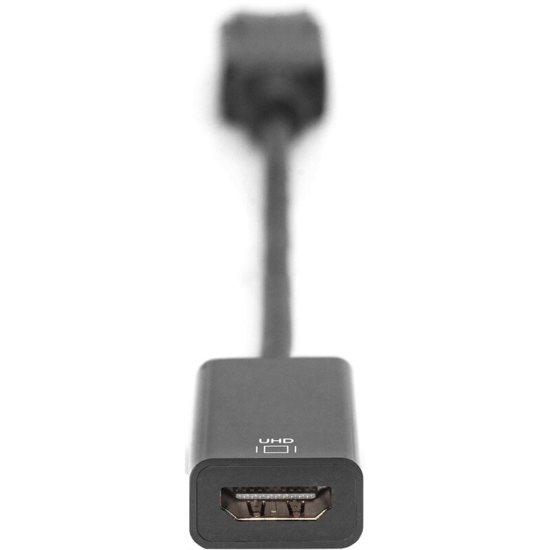Адаптер Digitus DisplayPort - HDMI (M/F), UHD, 0.2 м, Black (AK-340415-002-S)