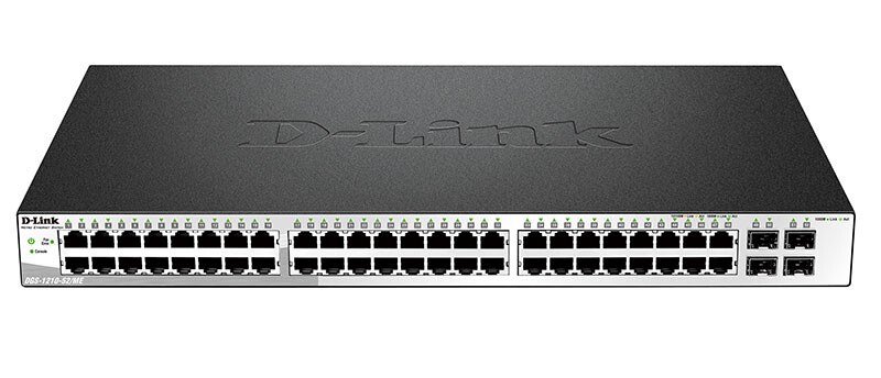 Комутатор D-Link DGS-1210-52MP (48x1GE PoE, 4xSFP Smart)