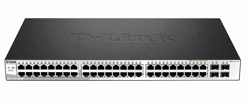 Комутатор D-Link DGS-1210-52MP (48x1GE PoE, 4xSFP Smart)