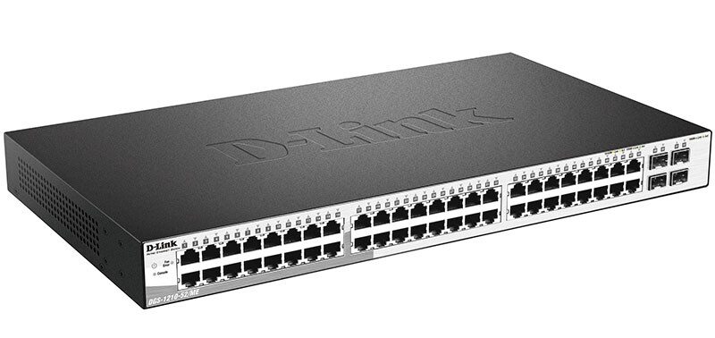 Комутатор D-Link DGS-1210-52MP (48x1GE PoE, 4xSFP Smart)