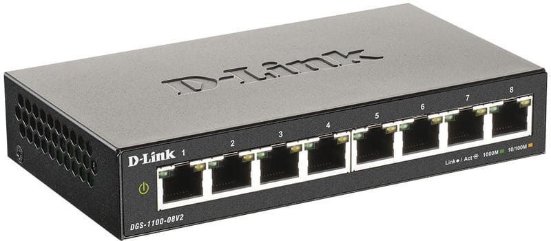 Комутатор D-Link DGS-1100-08V2 (8x1GE, easysmart)