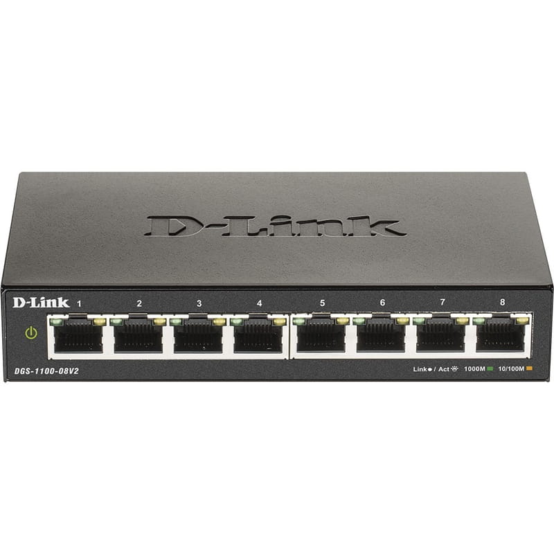 Комутатор D-Link DGS-1100-08V2 (8x1GE, easysmart)